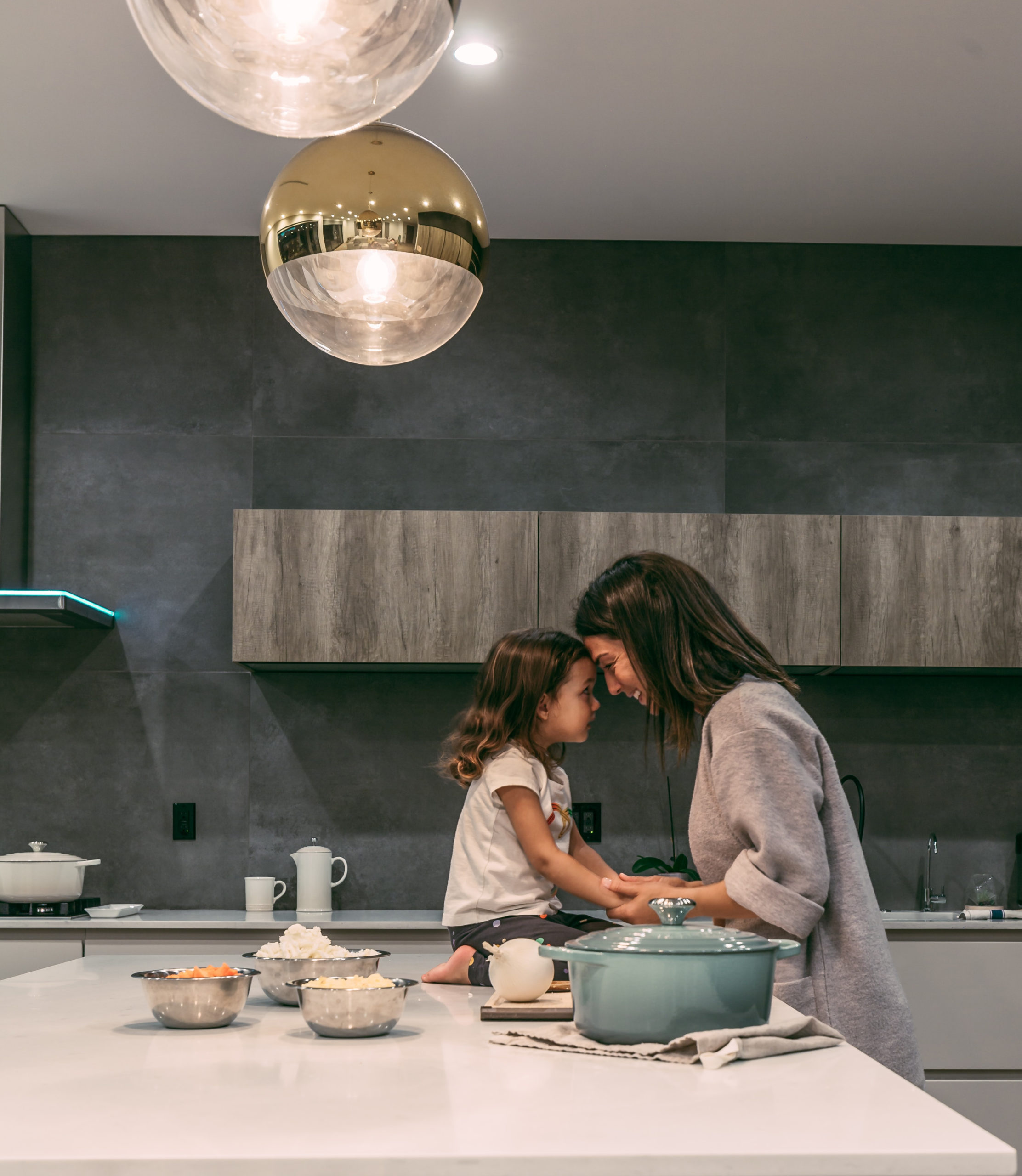 Mom and daughter in kitchen