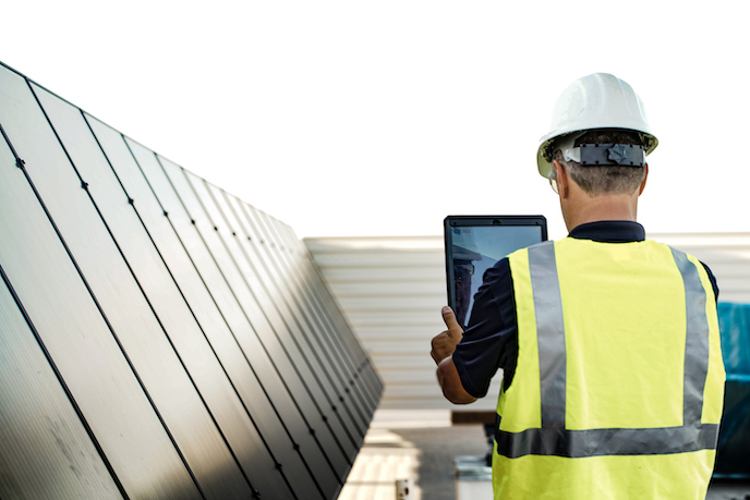 a solar field manager on job site